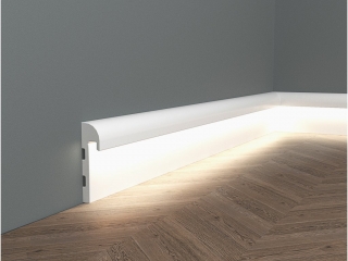 PODLAHOVÁ LIŠTA QL015 pro LED. Cena za 2m. Výška(zeď):150mm. Šířka(podlaha):40mm